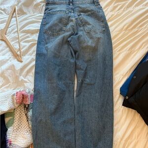 High-Waisted Blue Denim Jeans Zara ballon